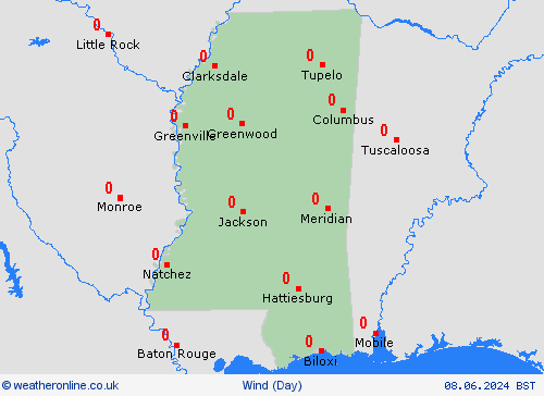 wind Mississippi North America Forecast maps