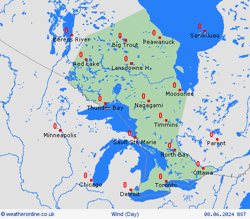 wind Ontario North America Forecast maps