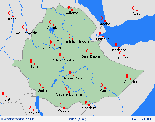 wind Ethiopia Africa Forecast maps