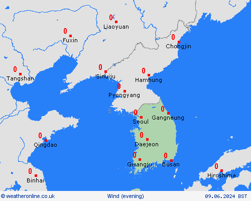 wind South Korea Asia Forecast maps