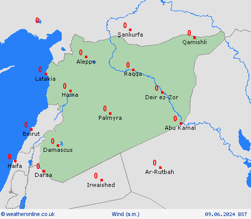 wind Syria Asia Forecast maps