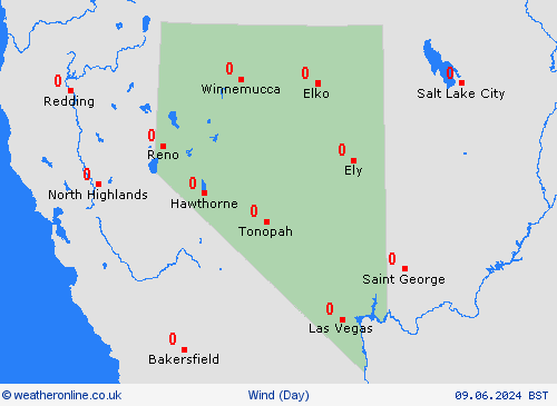 wind Nevada North America Forecast maps