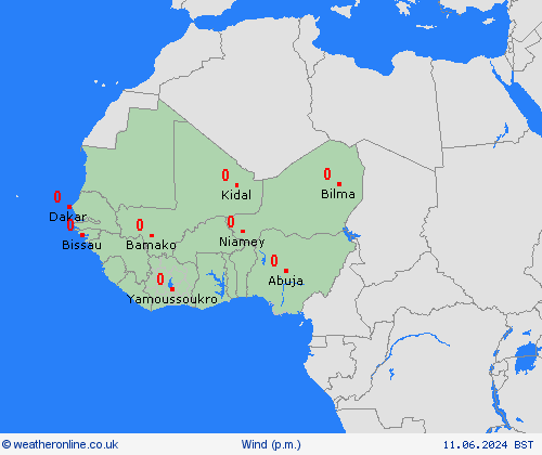 wind  Africa Forecast maps