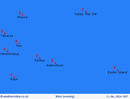 wind Pitcairn-Islands Oceania Forecast maps