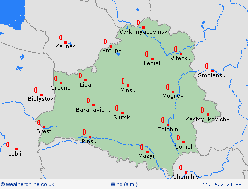 wind Belarus Europe Forecast maps