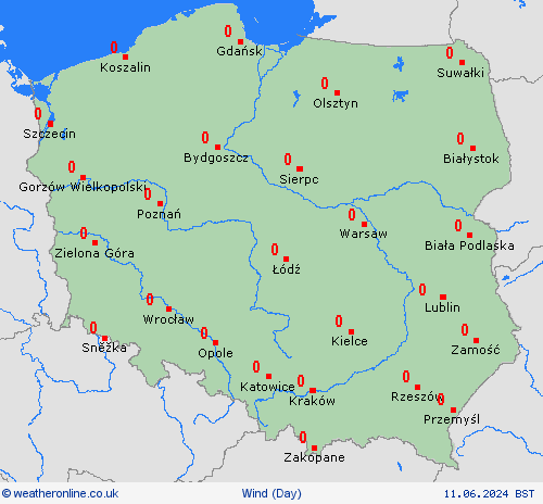 wind Poland Europe Forecast maps