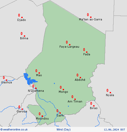 wind Chad Africa Forecast maps