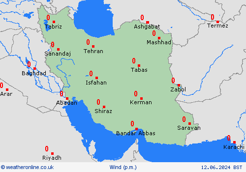 wind Iran Asia Forecast maps