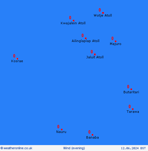 wind Marshall Islands Oceania Forecast maps