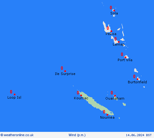 wind New Caledonia Oceania Forecast maps