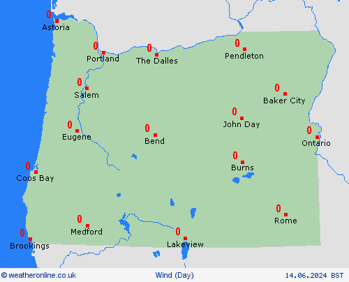 wind Oregon North America Forecast maps