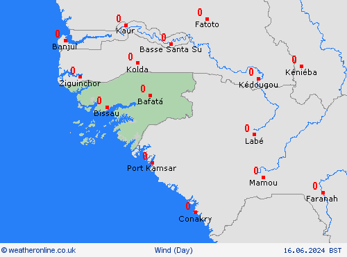 wind Guinea-Bissau Africa Forecast maps