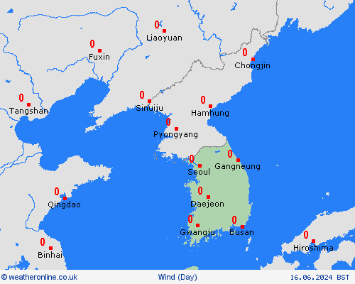 wind South Korea Asia Forecast maps