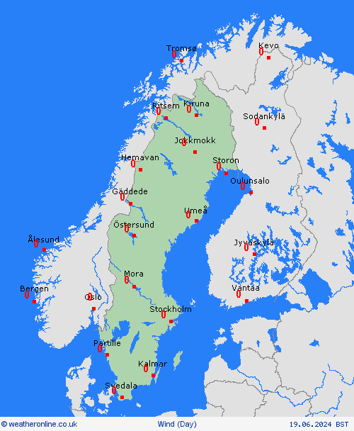 wind Sweden Europe Forecast maps