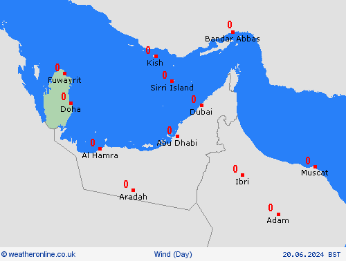 wind Qatar Asia Forecast maps