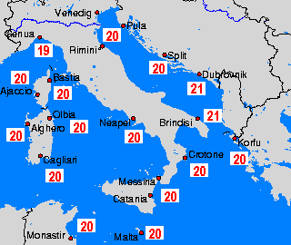 Adriatic and Tyrrhenian Sea - Seawater Temperature